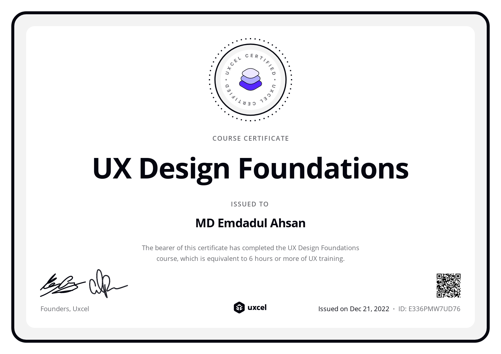 MD Emdadul Ahsan's certificate